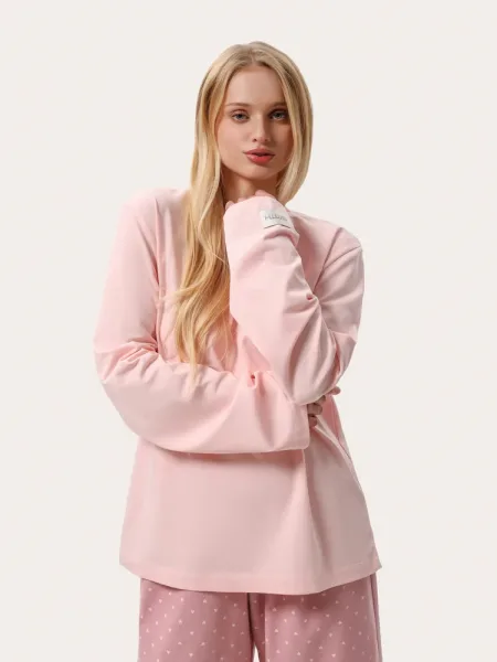 Rózsaszín oversized hosszú ujjú póló