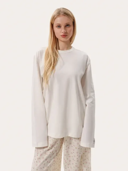 Tejesfehér oversized hosszú ujjú póló
