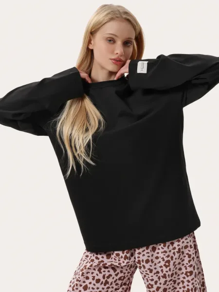 Fekete oversized hosszú ujjú póló