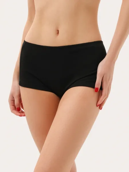 Fekete pamut boxer bugyi