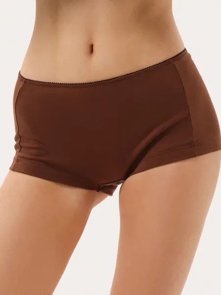 Csokoládé színű pamut boxer bugyi