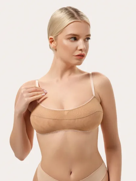 Bőrszínű hálós basic top