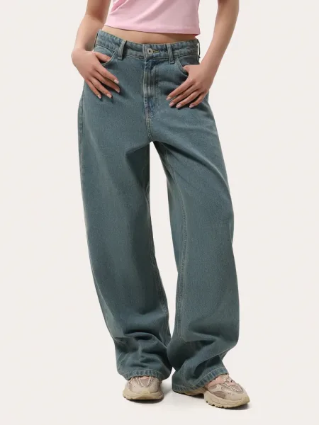 Kék női wide leg farmer